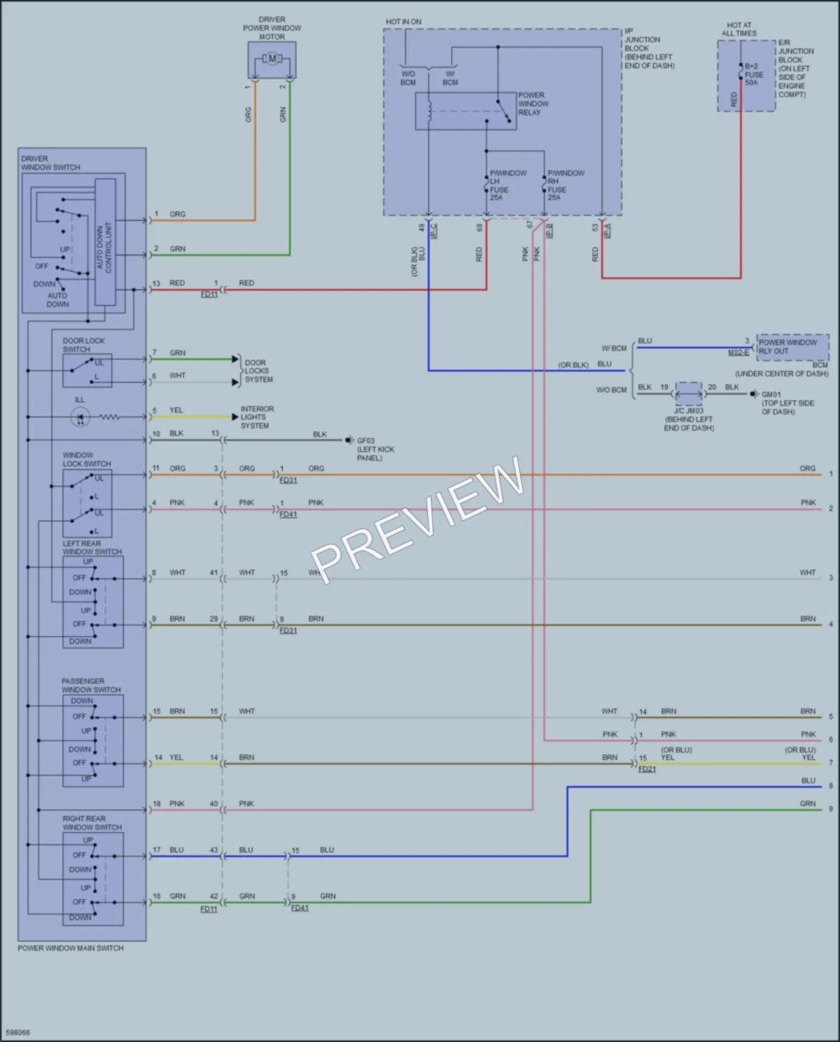 2020 Hyundai Accent Power Windows wiring diagram preview