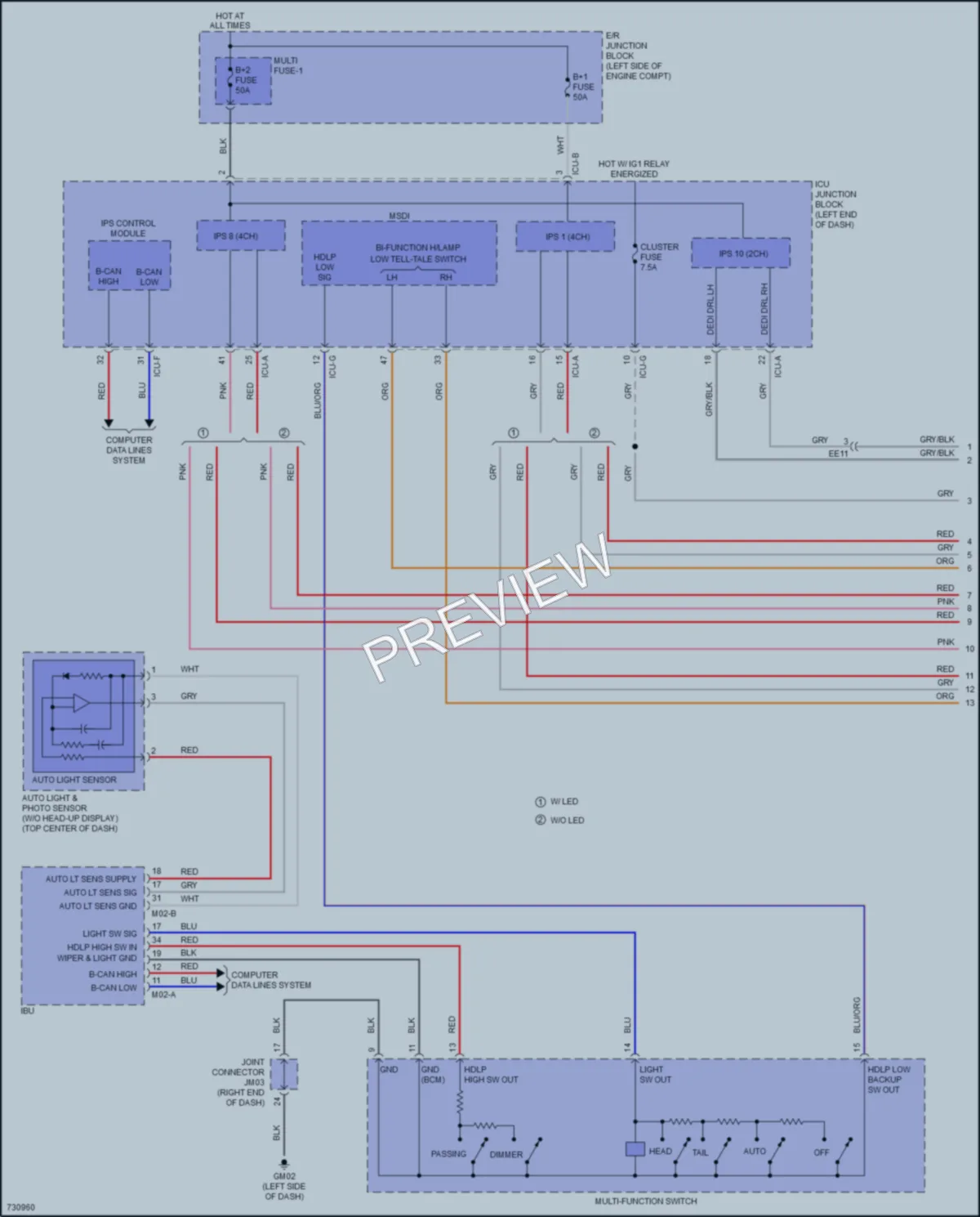 2020 Hyundai Palisade Headlights wiring diagram preview