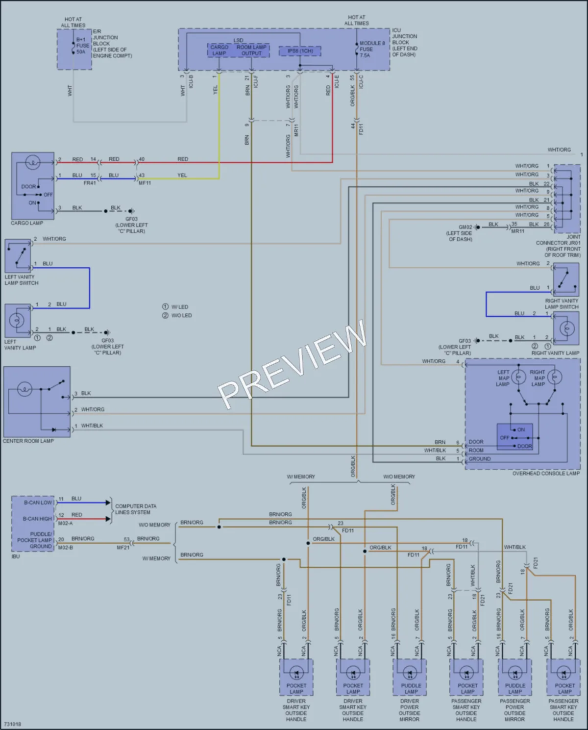 2020 Hyundai Palisade Interior Lights wiring diagram preview