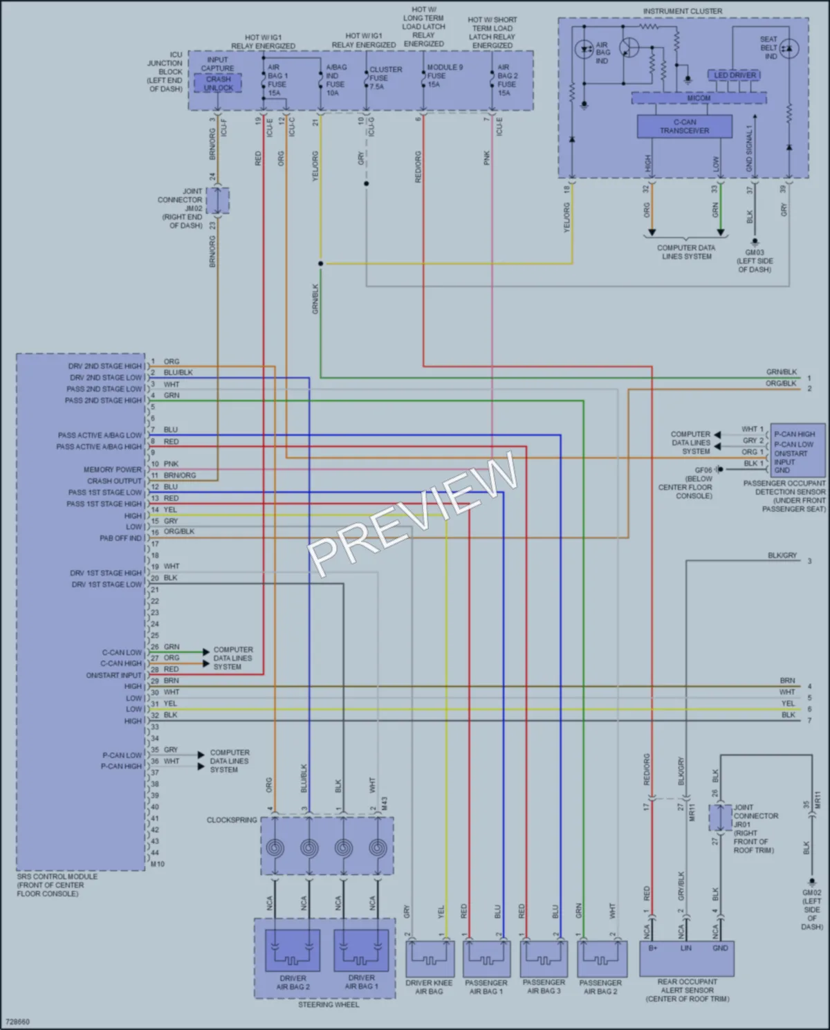 2020 Hyundai Palisade Supplemental Restraints wiring diagram preview