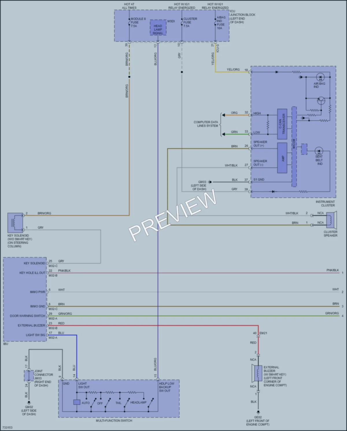 2020 Hyundai Palisade Warning Systems wiring diagram preview