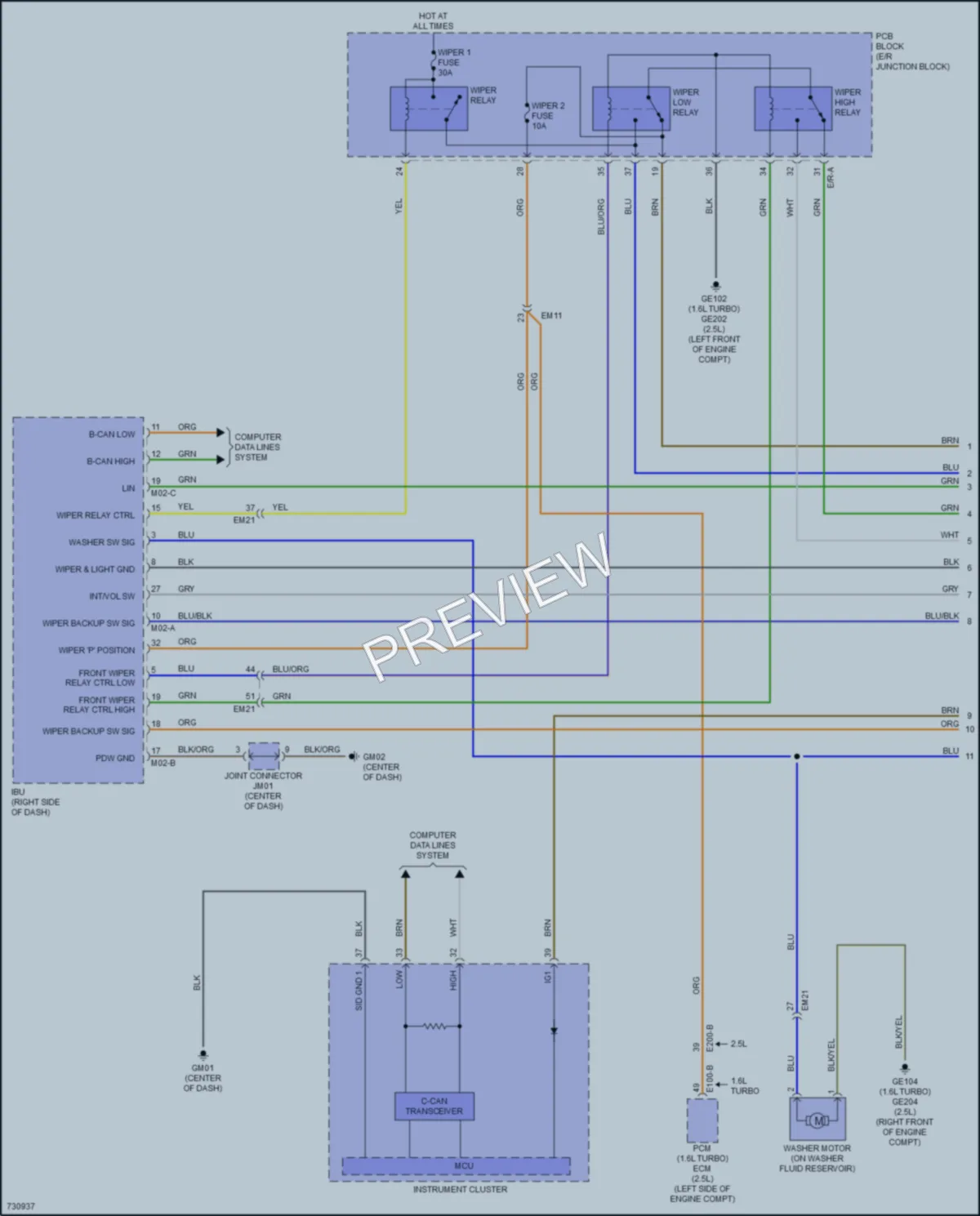 2020 Hyundai Sonata Wiper Washer wiring diagram preview
