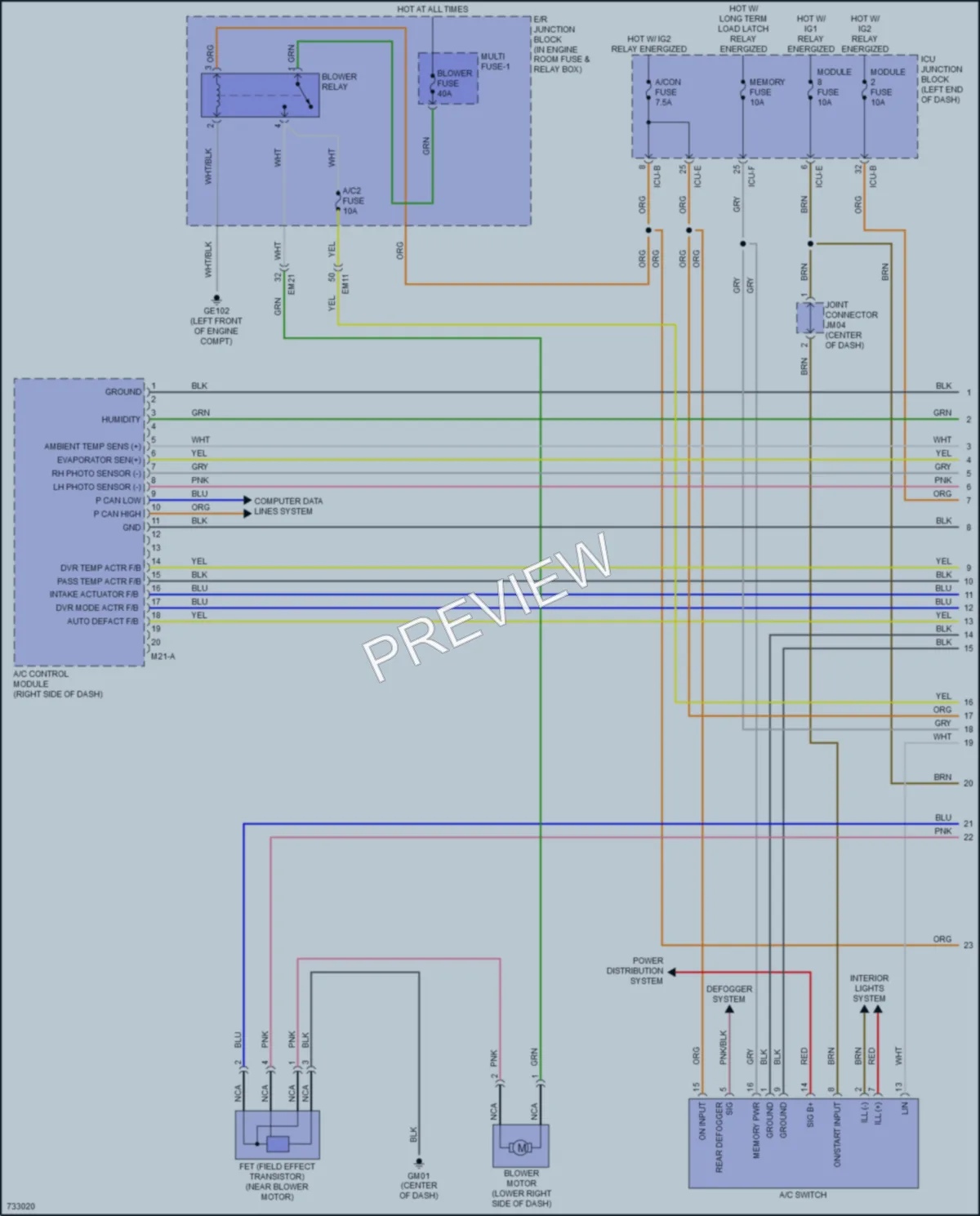 2020 Hyundai SonataHybrid Air Conditioning wiring diagram preview