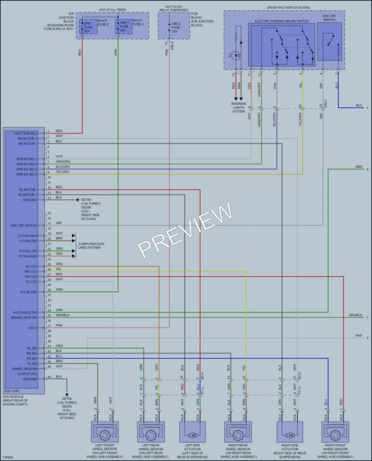 2020 Hyundai SonataHybrid Anti Lock Brakes wiring diagram preview