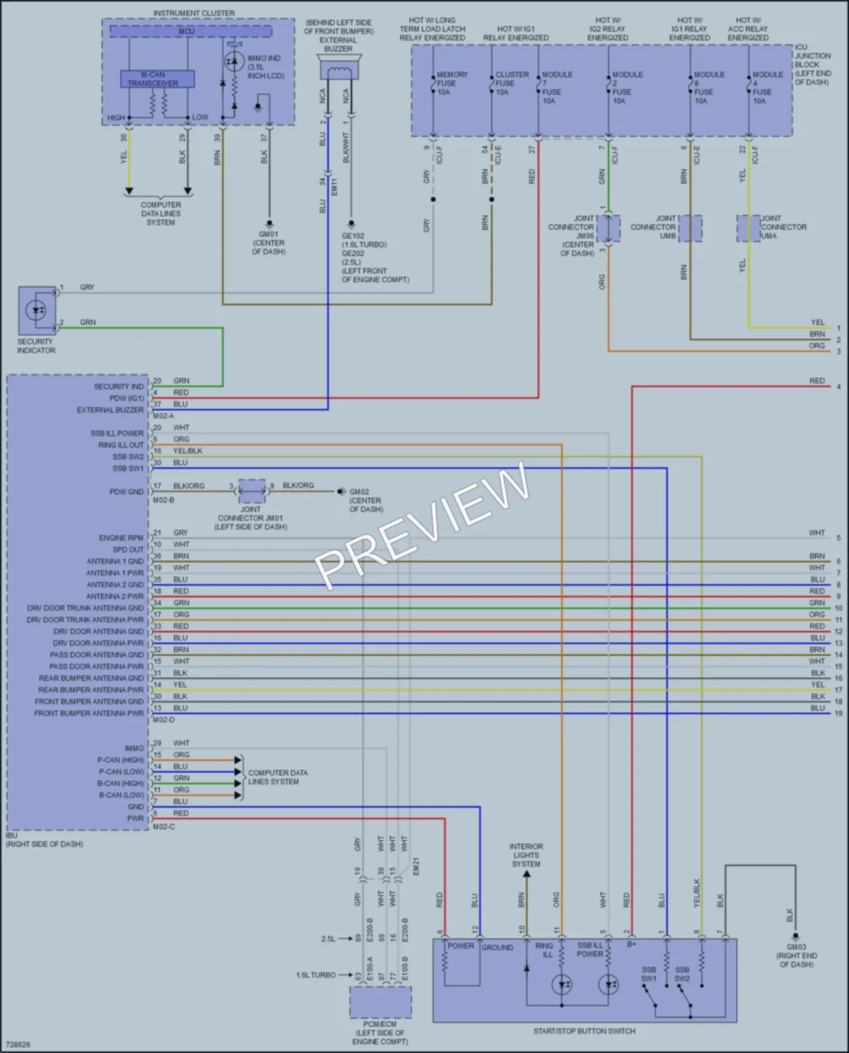 2020 Hyundai SonataHybrid Anti Theft wiring diagram preview