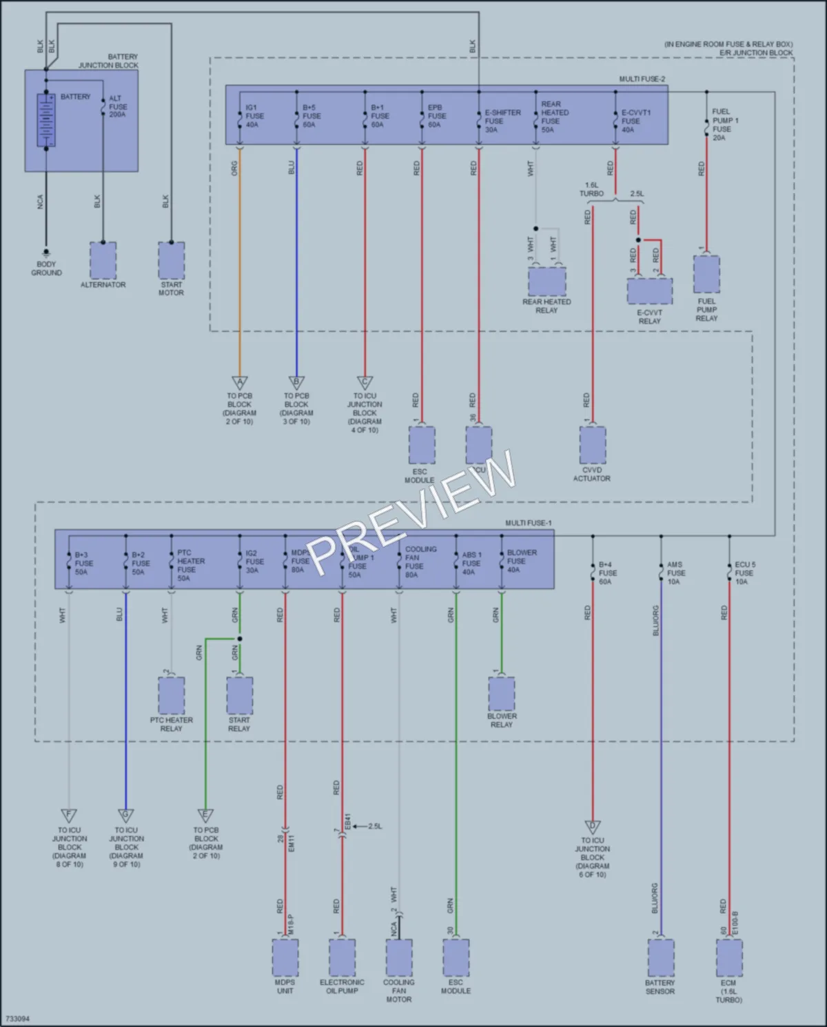 2020 Hyundai SonataHybrid Power Distribution wiring diagram preview