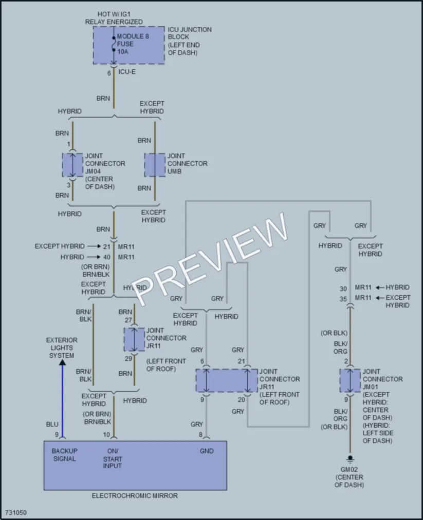 2020 Hyundai SonataHybrid Power Mirrors wiring diagram preview
