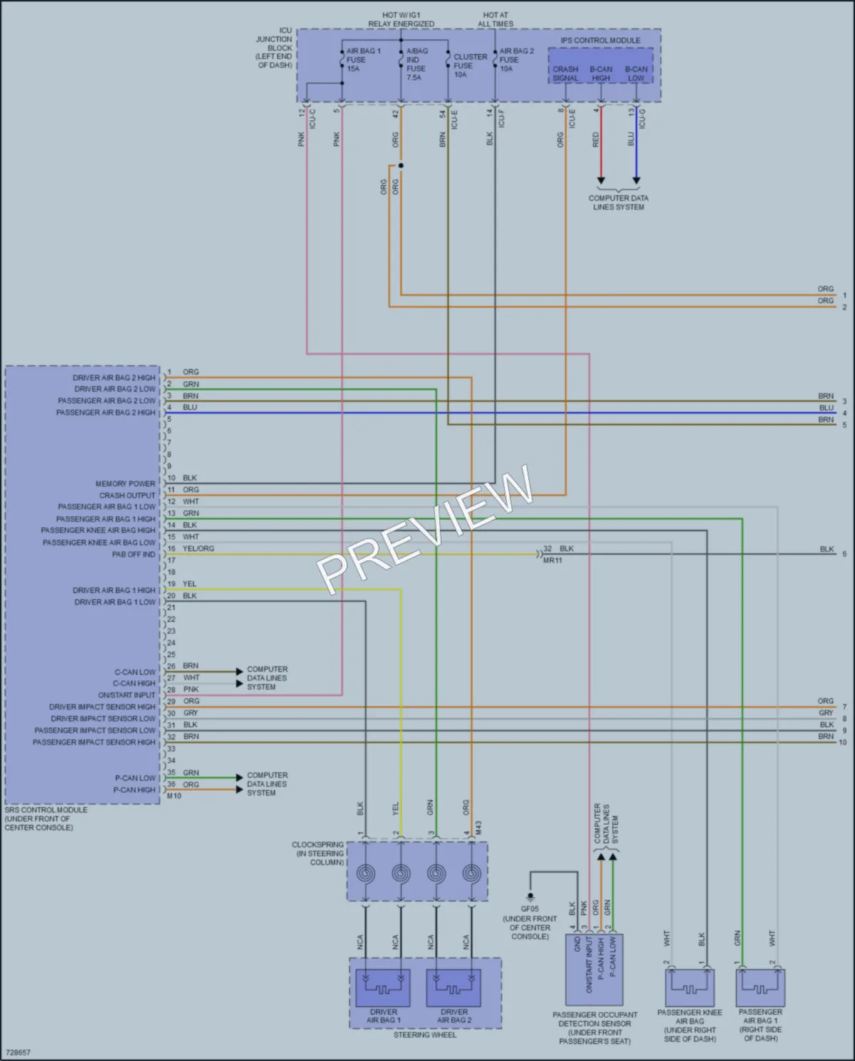 2020 Hyundai SonataHybrid Supplemental Restraints wiring diagram preview