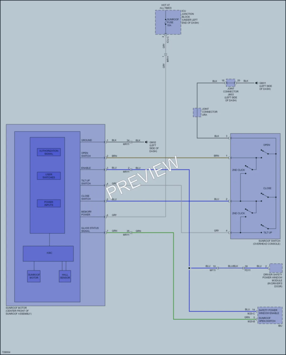 2020 Hyundai Venue Power Top Sunroof wiring diagram preview