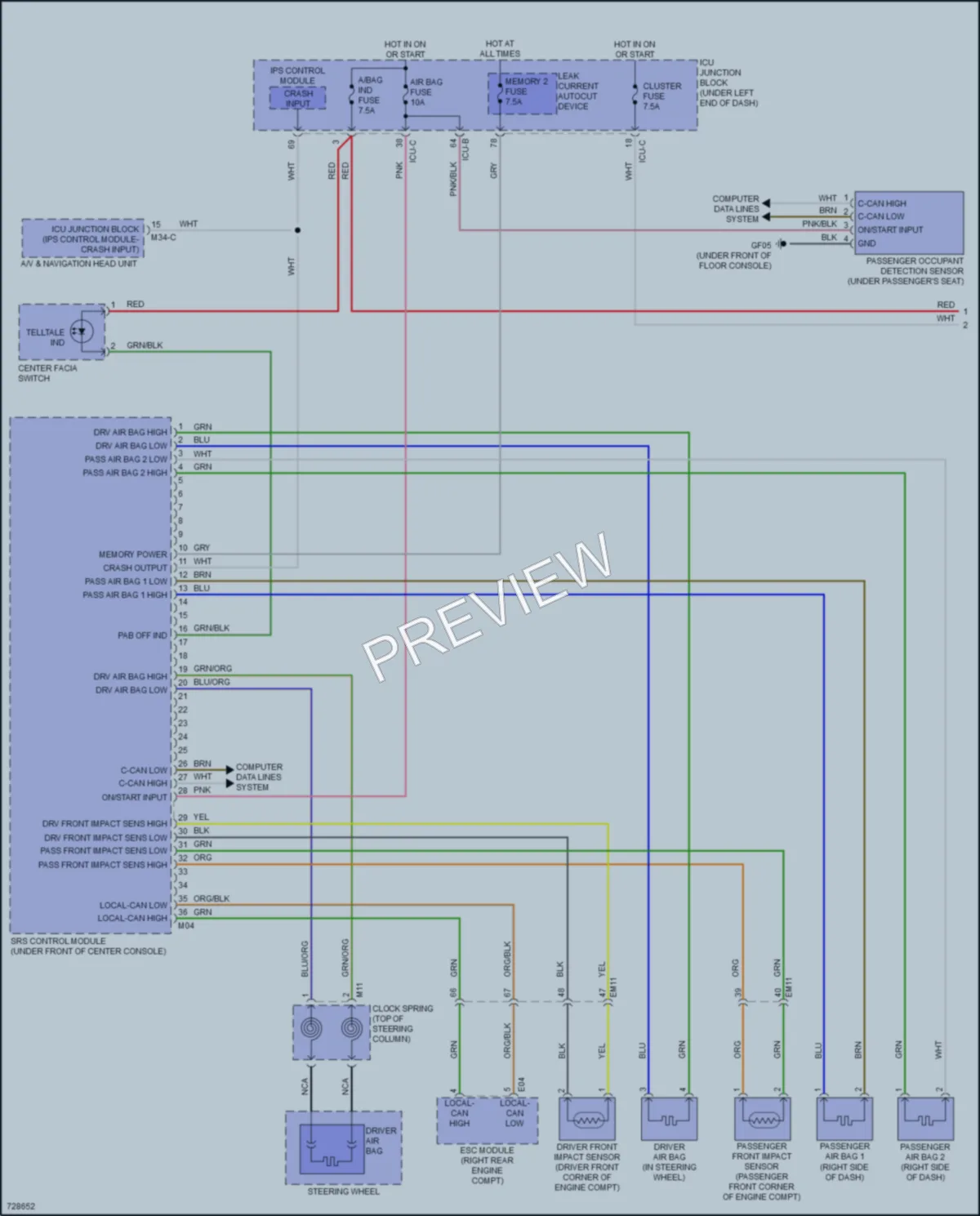 2020 Hyundai Venue Supplemental Restraints wiring diagram preview