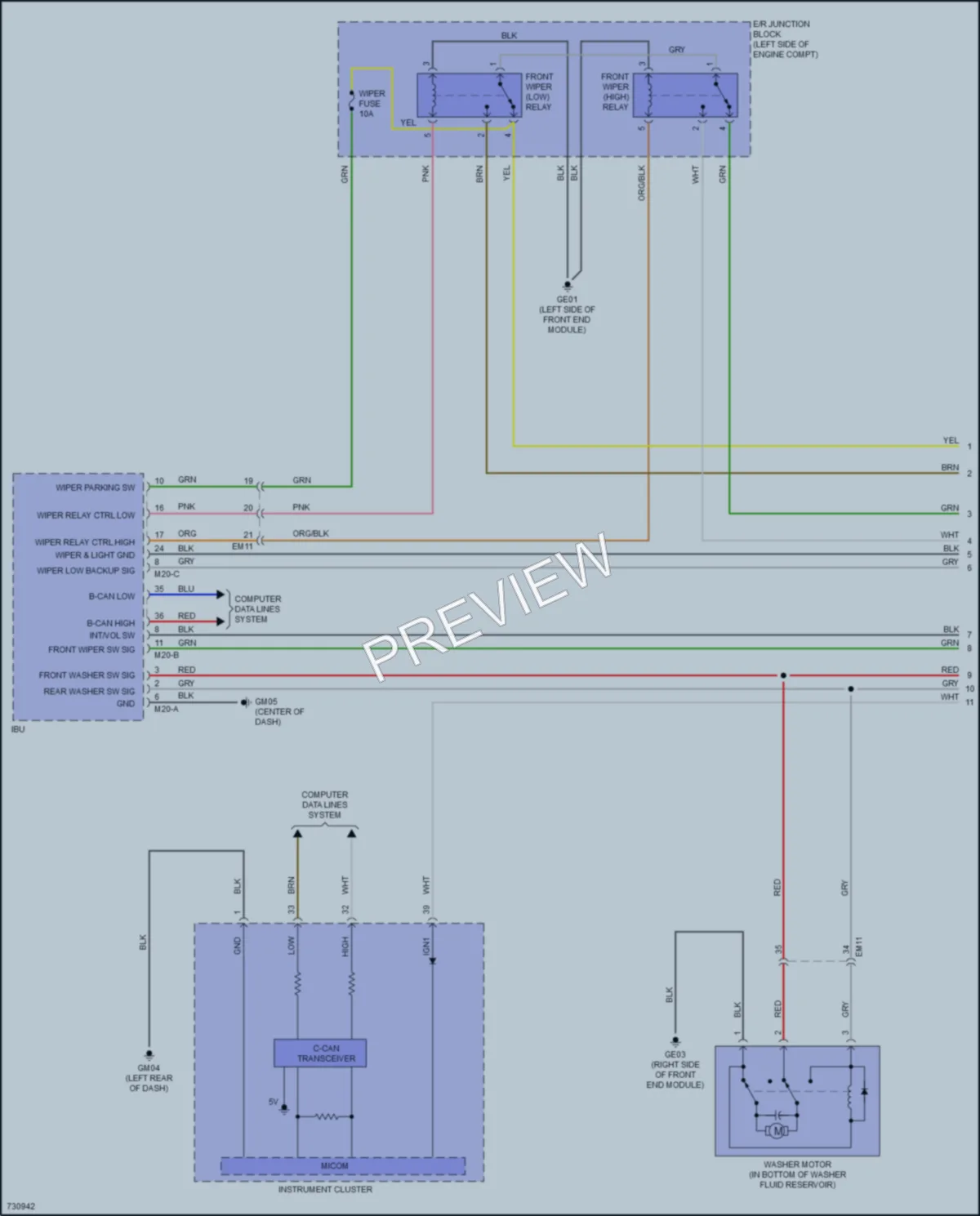 2020 Hyundai Venue Wiper Washer wiring diagram preview