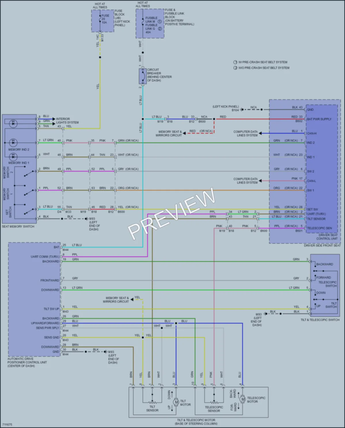 2020 Infiniti Q50 Memory Systems wiring diagram preview
