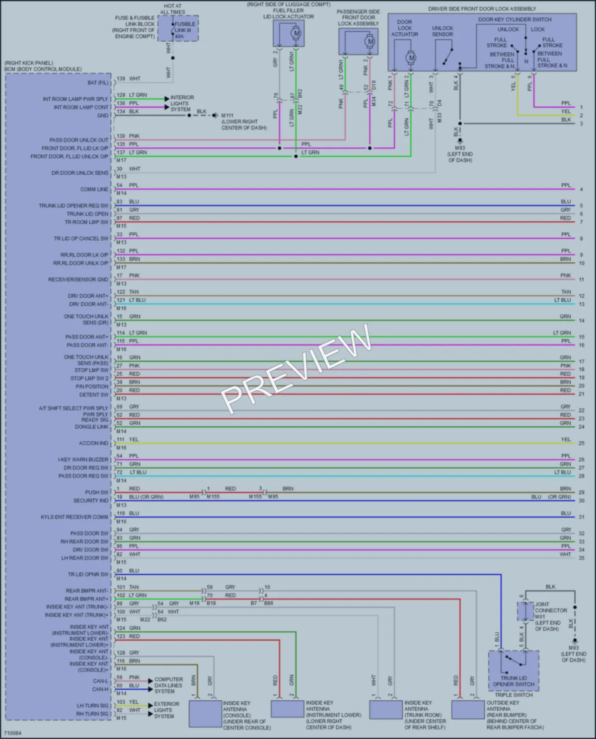 2020 Infiniti Q50 Power Door Locks wiring diagram preview