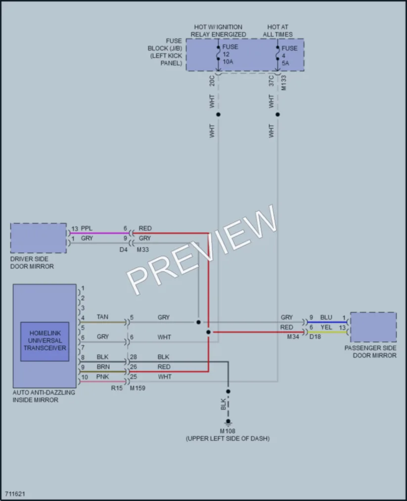 2020 Infiniti Q50 Power Mirrors wiring diagram preview