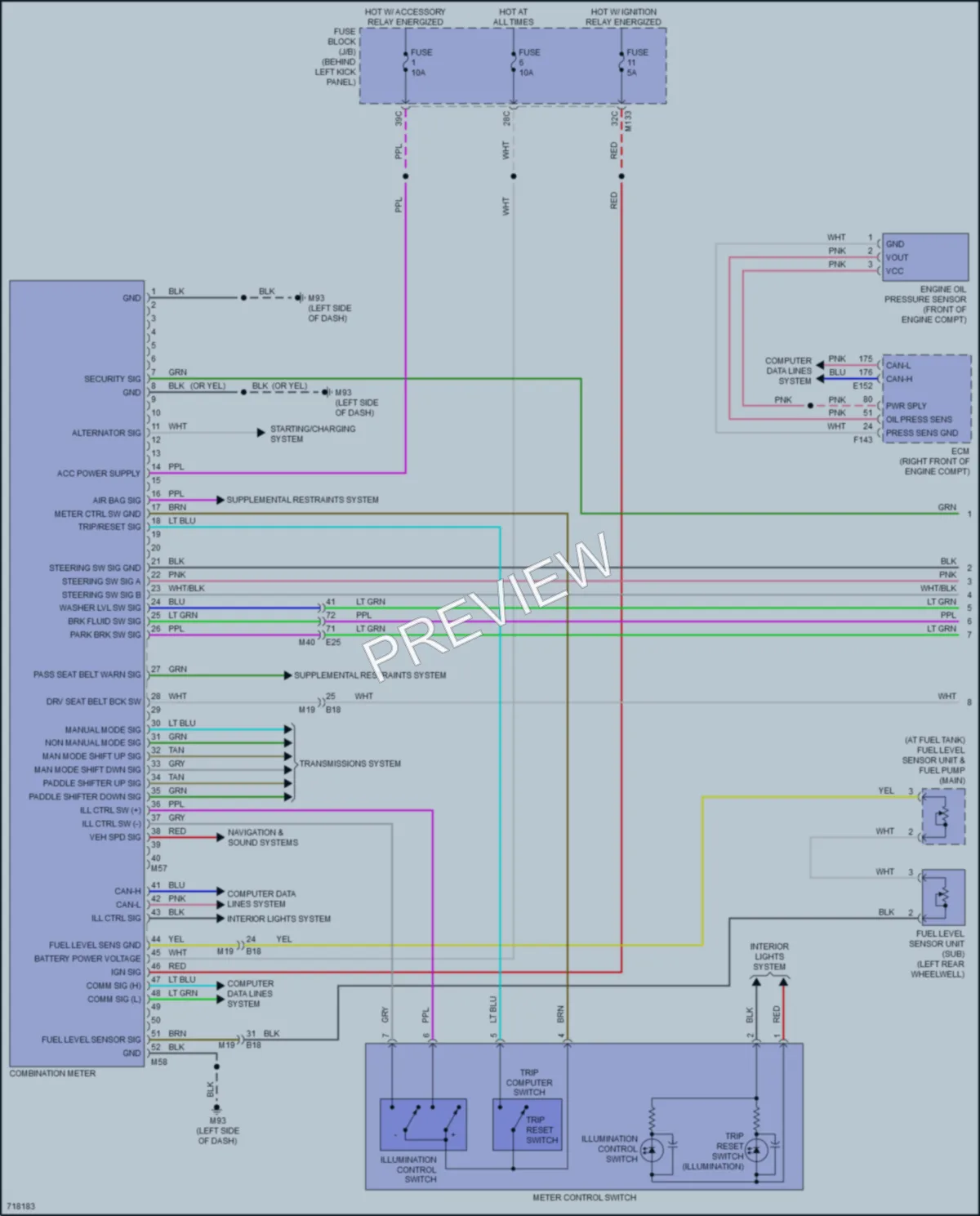 2020 Infiniti Q60 Instrument Cluster wiring diagram preview