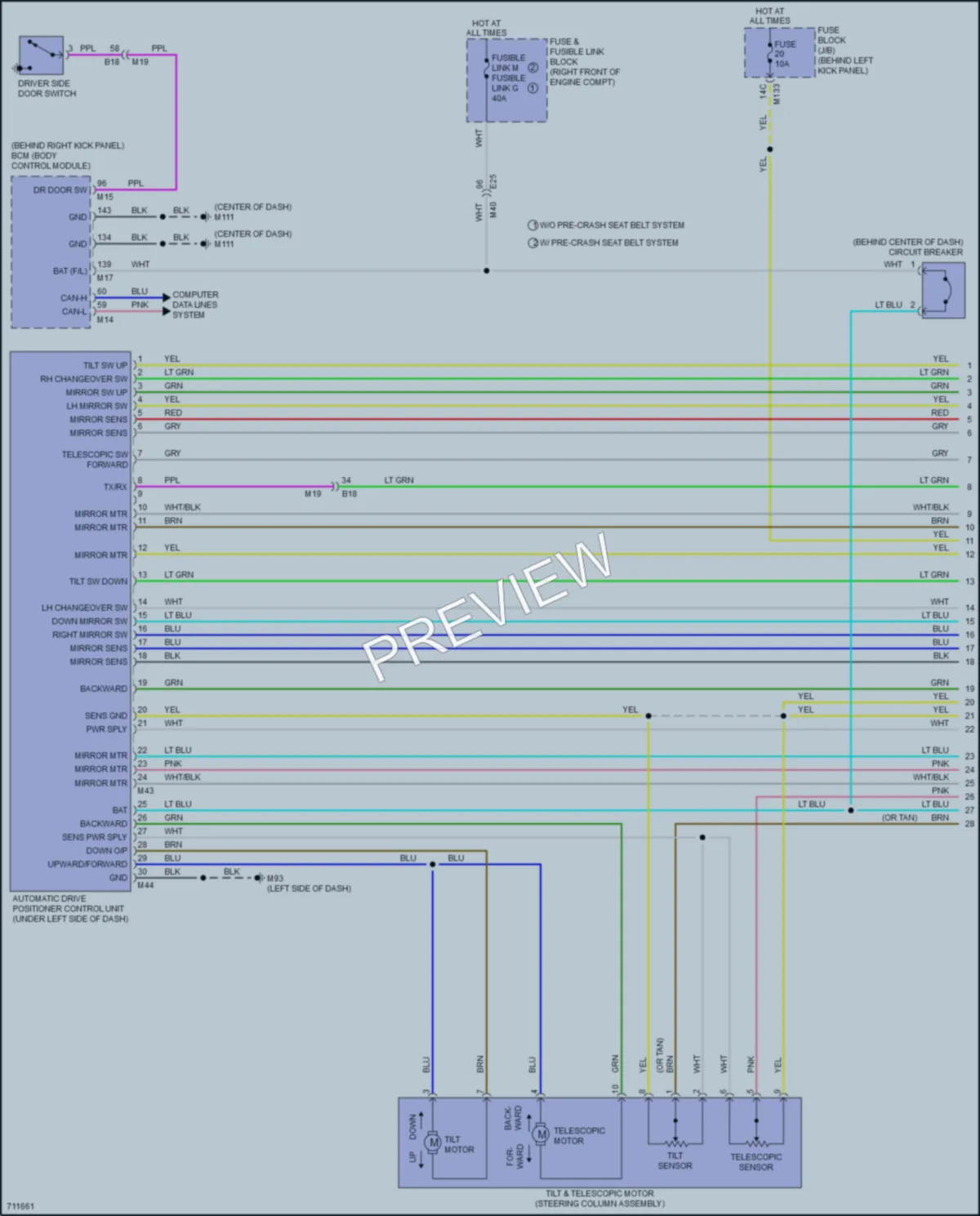 2020 Infiniti Q60 Memory Systems wiring diagram preview