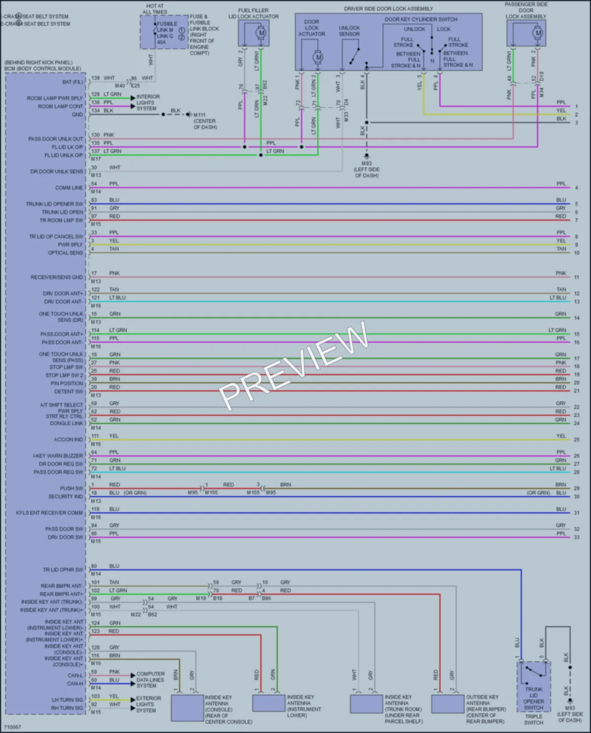 2020 Infiniti Q60 Power Door Locks wiring diagram preview