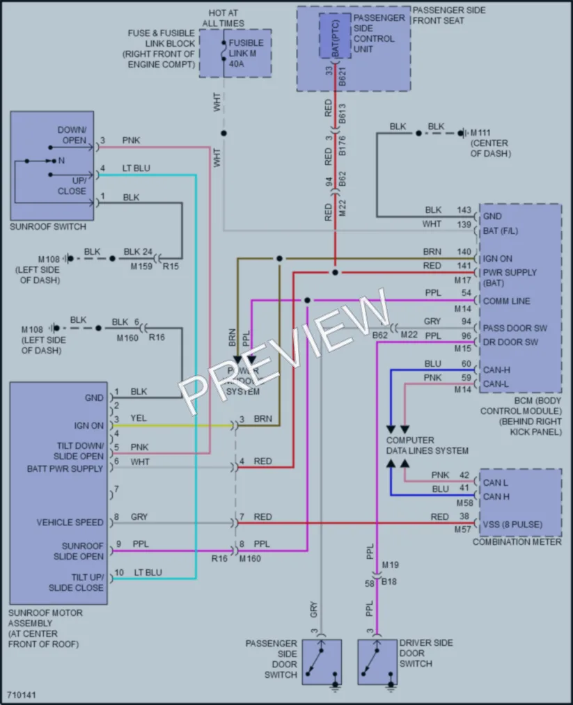2020 Infiniti Q60 Power Top Sunroof wiring diagram preview
