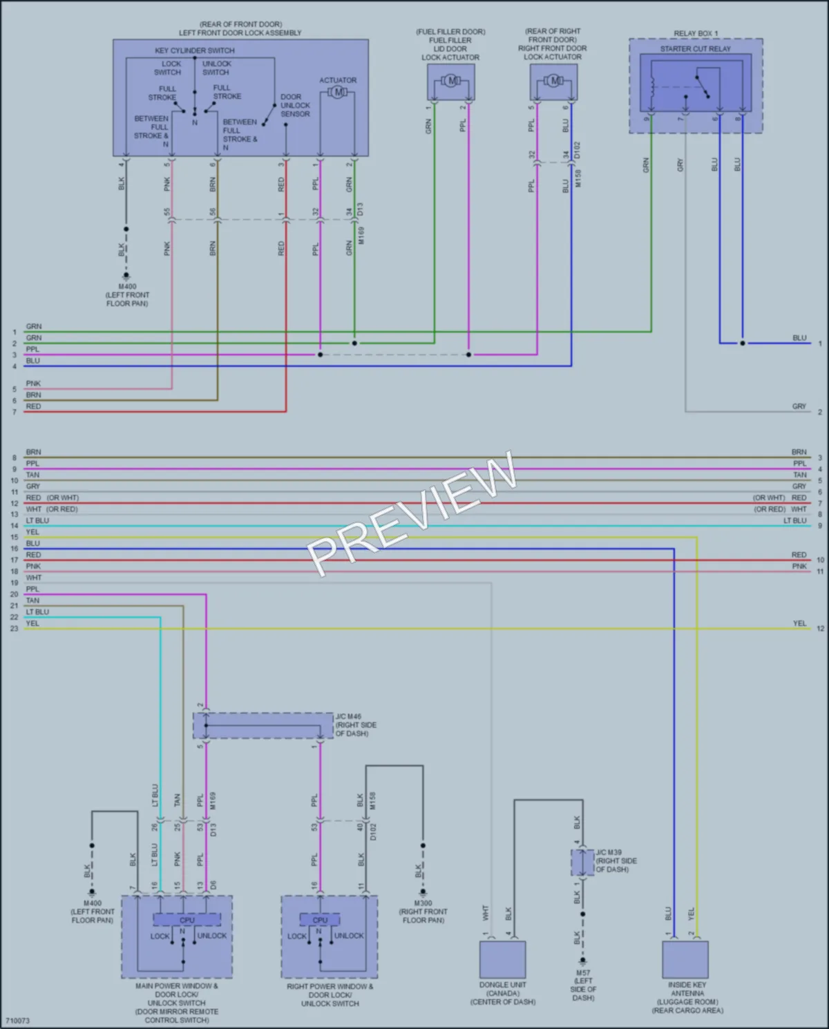 2020 Infiniti QX50 Power Door Locks wiring diagram preview