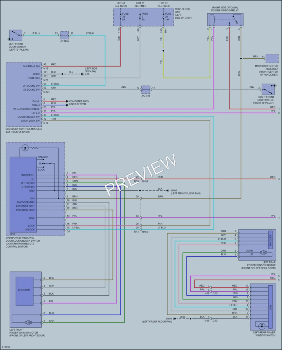 2020 Infiniti QX50 Power Windows wiring diagram preview