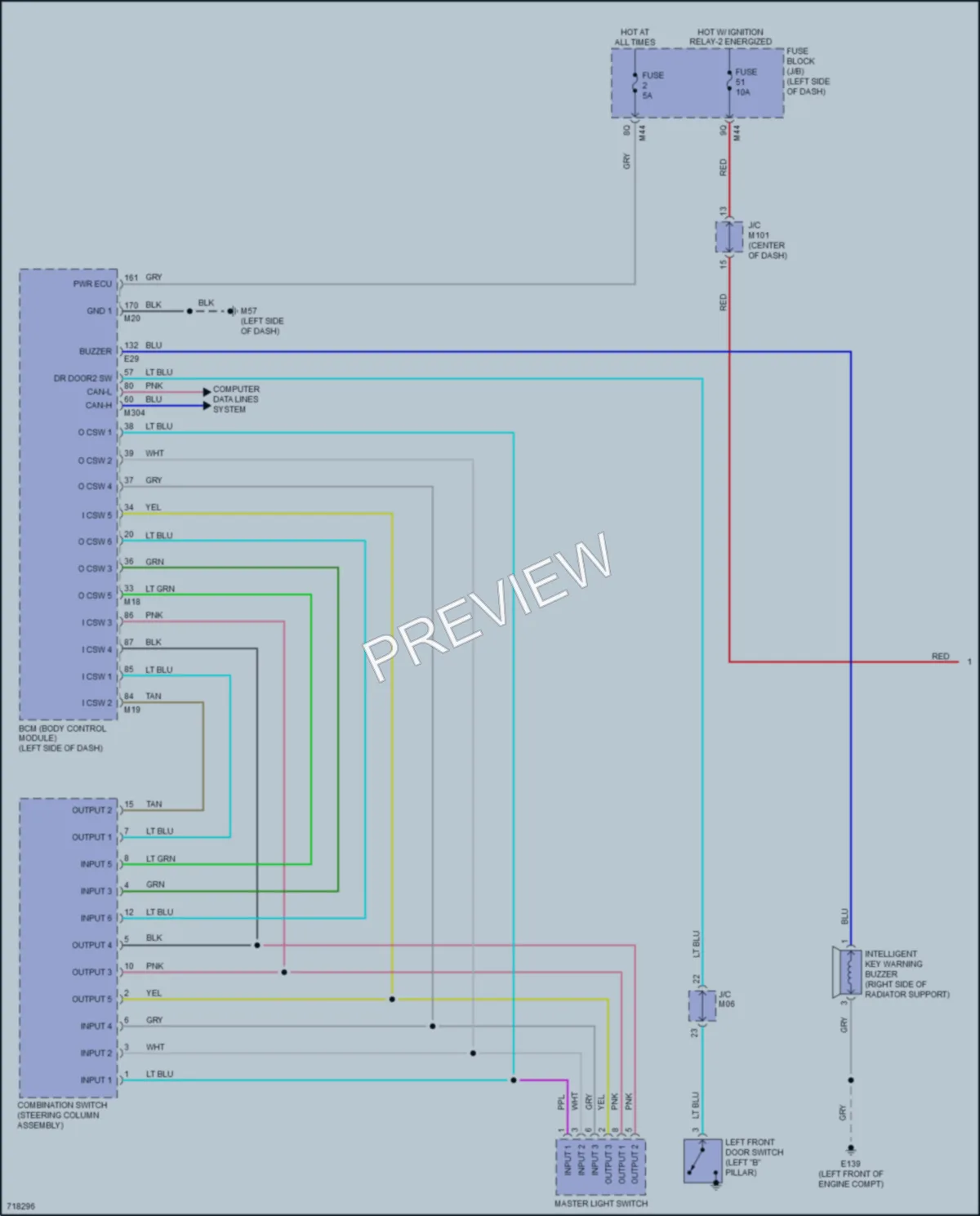 2020 Infiniti QX50 Warning Systems wiring diagram preview