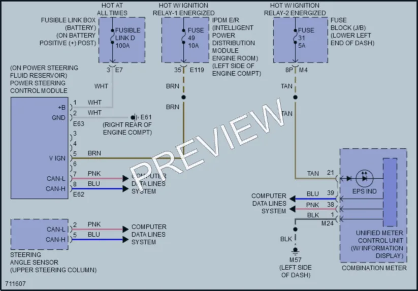 2020 Infiniti QX60 Electronic Power Steering wiring diagram preview