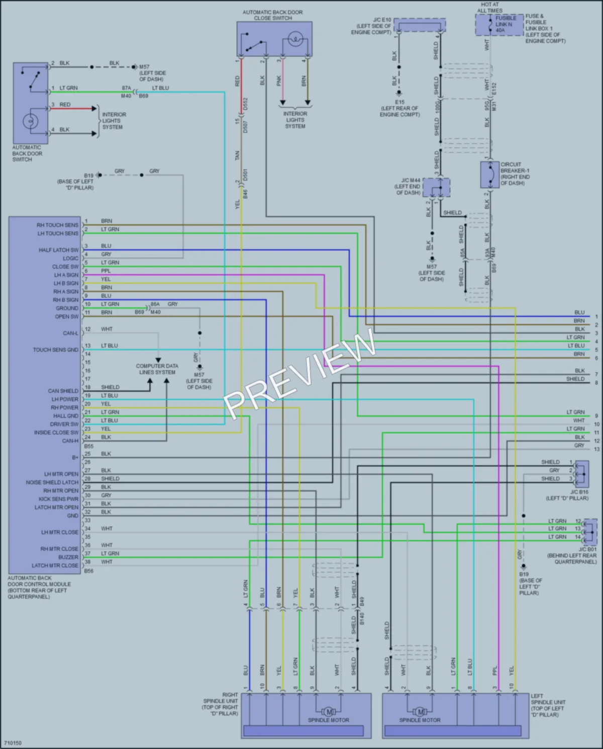 2020 Infiniti QX60 Trunk Tailgate Fuel Door wiring diagram preview