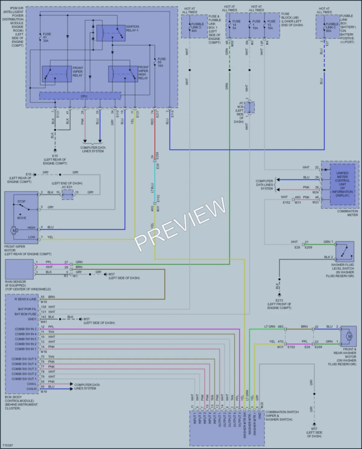 2020 Infiniti QX60 Wiper Washer wiring diagram preview