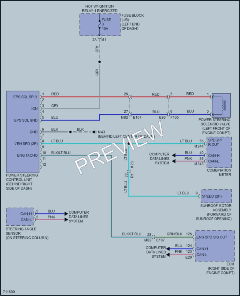 2020 Infiniti QX80 Electronic Power Steering wiring diagram preview
