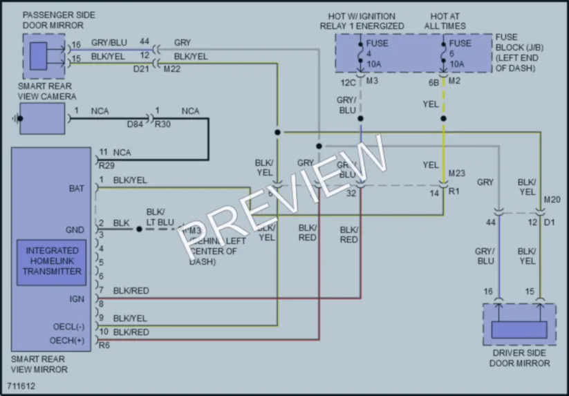2020 Infiniti QX80 Power Mirrors wiring diagram preview