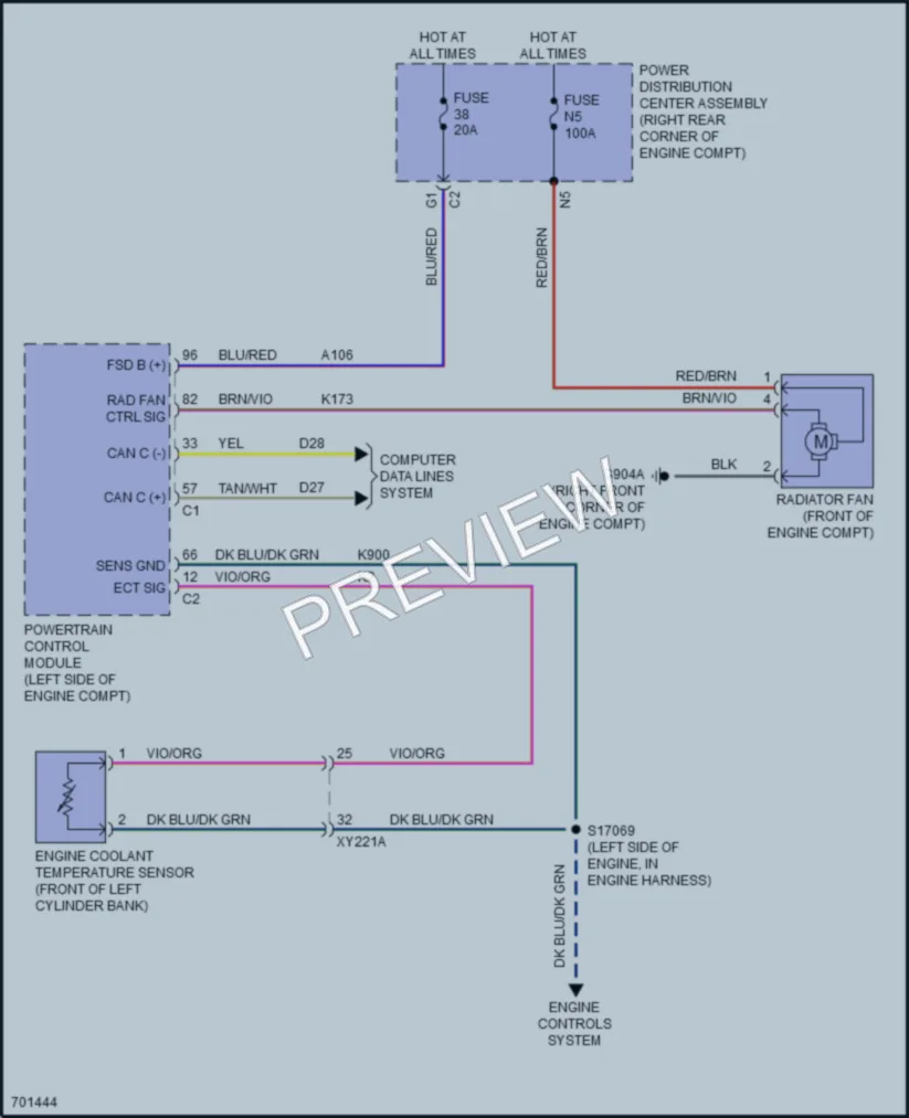 2020 Jeep Gladiator Cooling Fan wiring diagram preview
