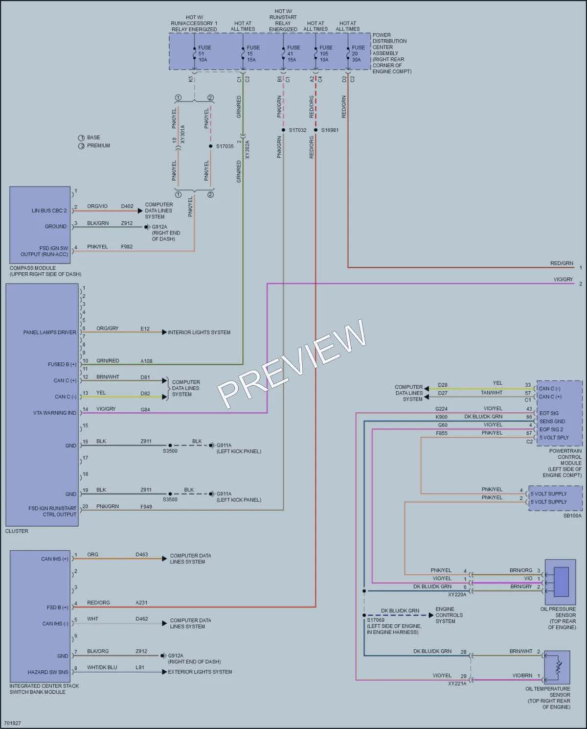 2020 Jeep Gladiator Instrument Cluster wiring diagram preview