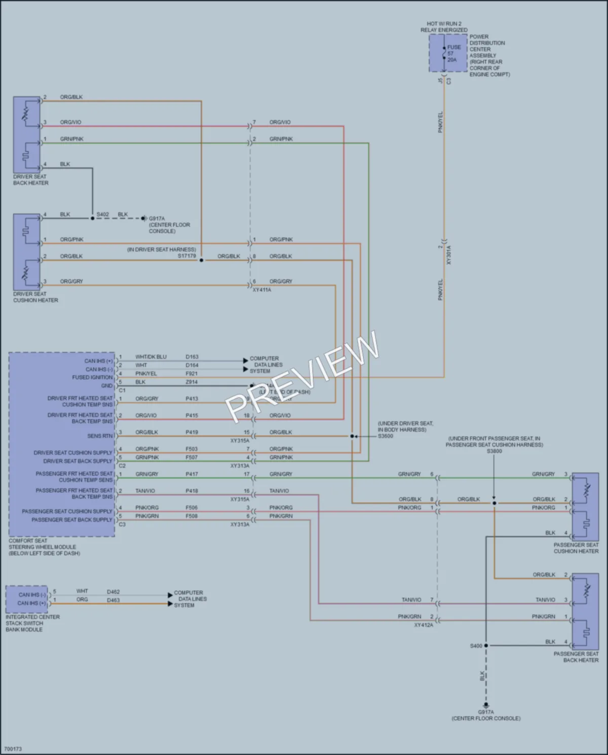 2020 Jeep Gladiator Power Seats wiring diagram preview