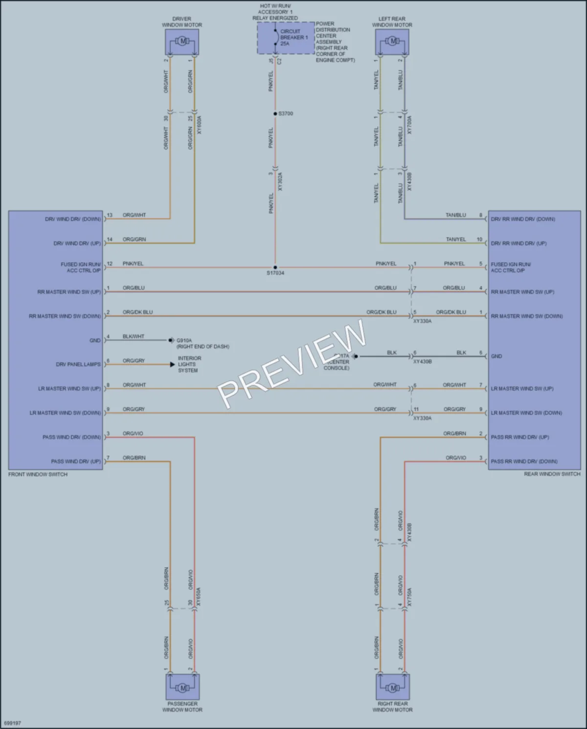 2020 Jeep Gladiator Power Windows wiring diagram preview