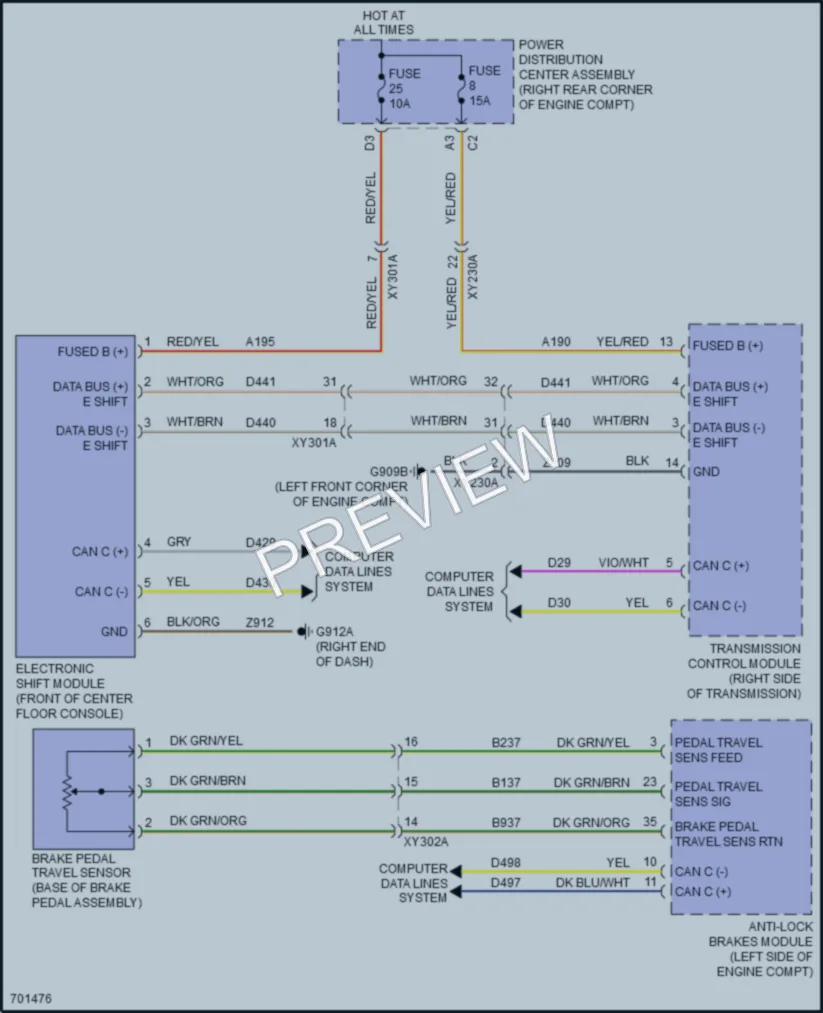 2020 Jeep Gladiator Shift Interlock wiring diagram preview