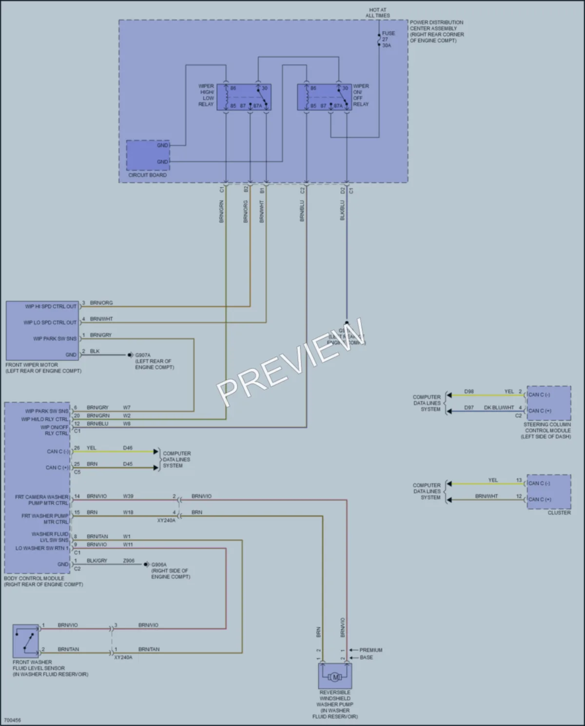 2020 Jeep Gladiator Wiper Washer wiring diagram preview
