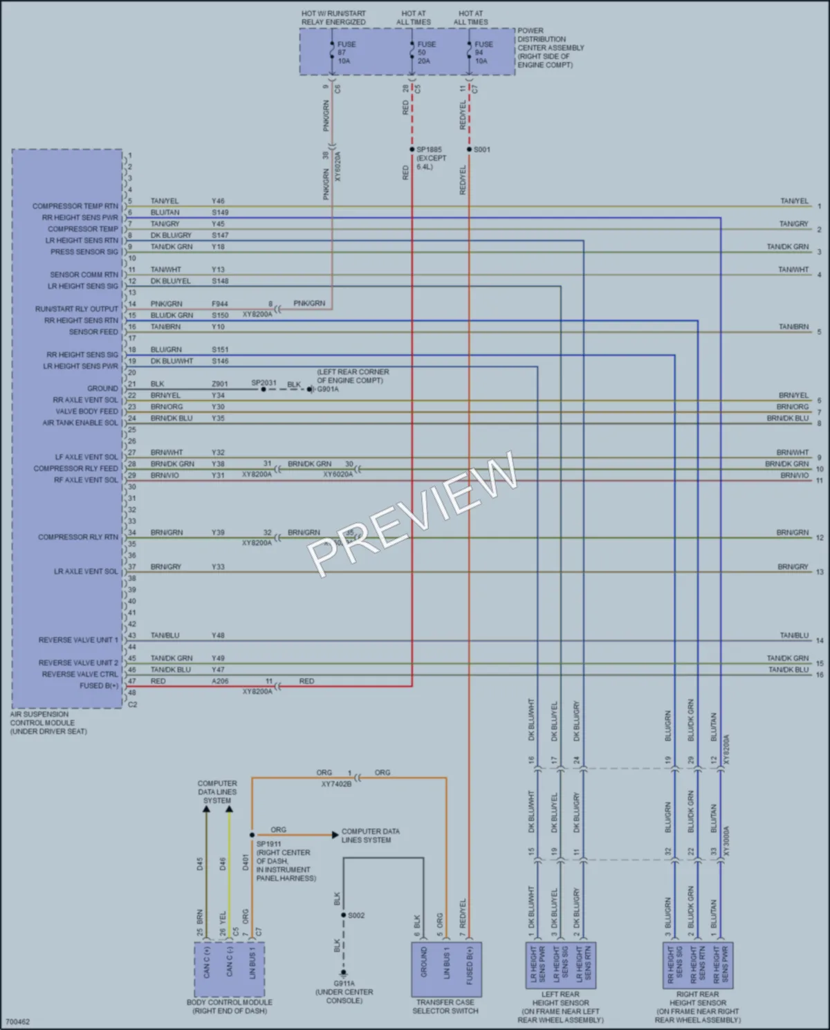2020 Jeep GrandCherokee Electronic Suspension wiring diagram preview