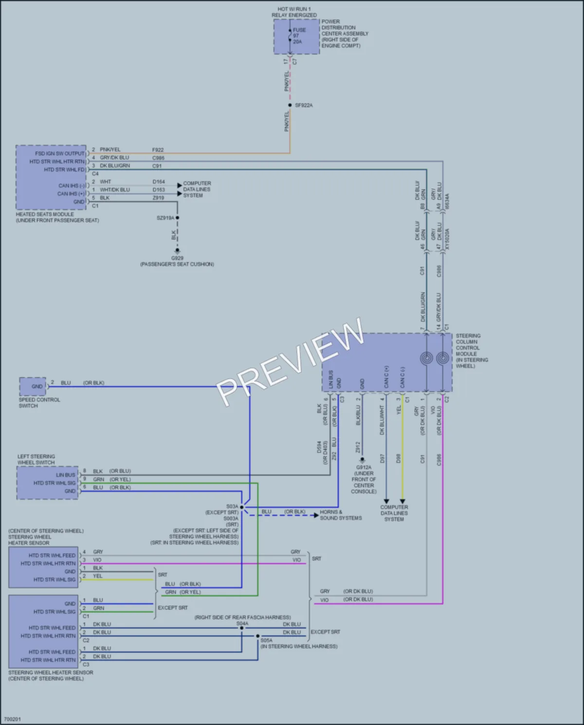2020 Jeep GrandCherokee Power Seats wiring diagram preview