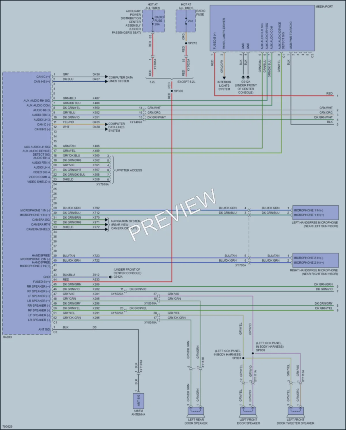 2020 Jeep GrandCherokee Radio wiring diagram preview