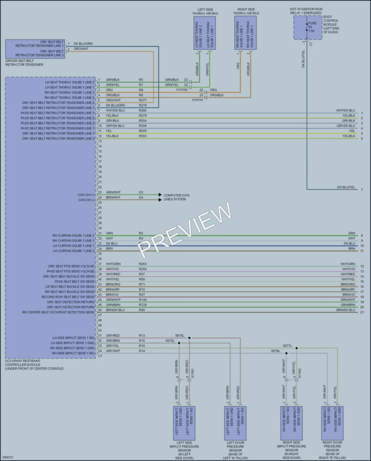 2020 Jeep Renegade Supplemental Restraints wiring diagram preview