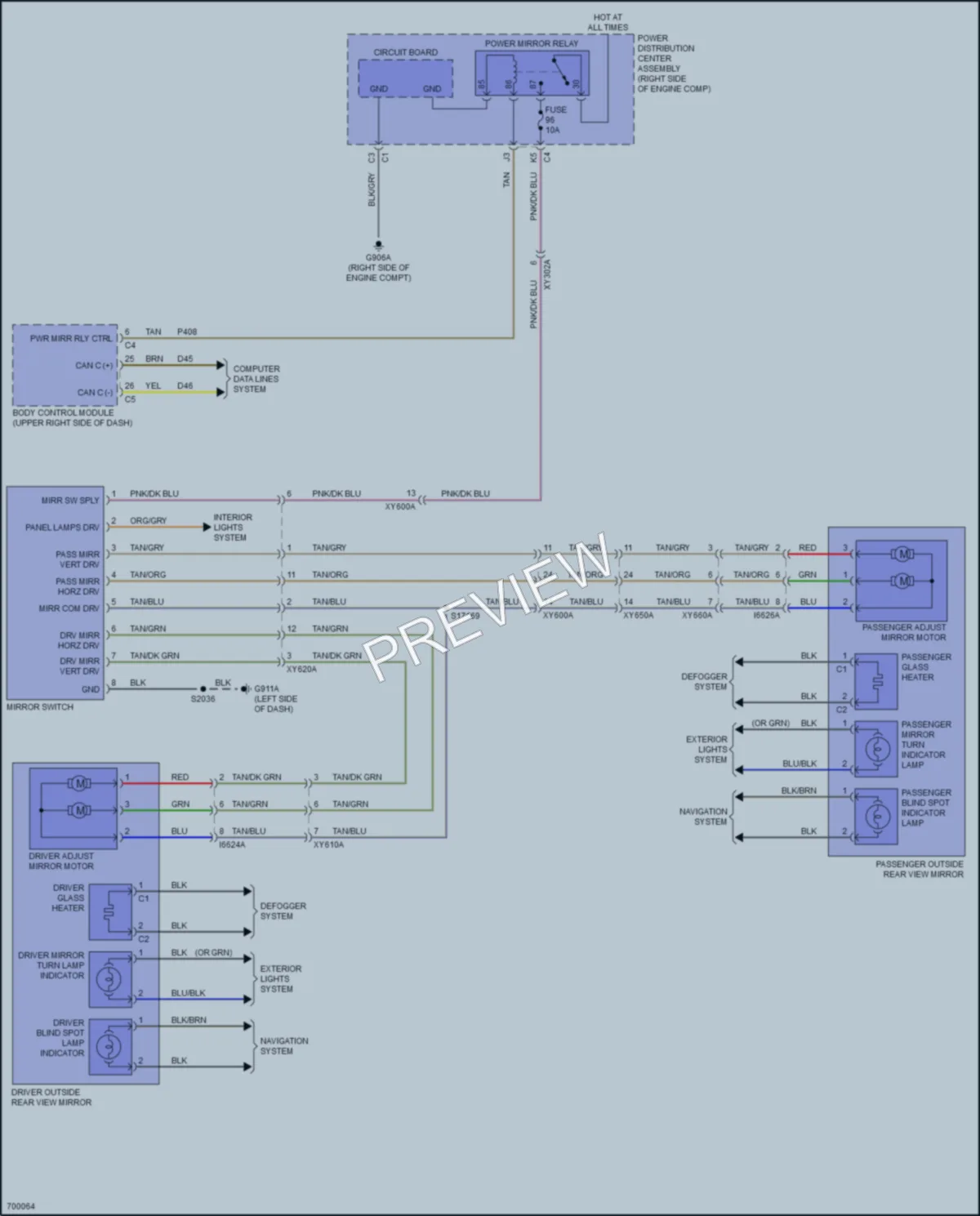 2020 Jeep Wrangler Power Mirrors wiring diagram preview