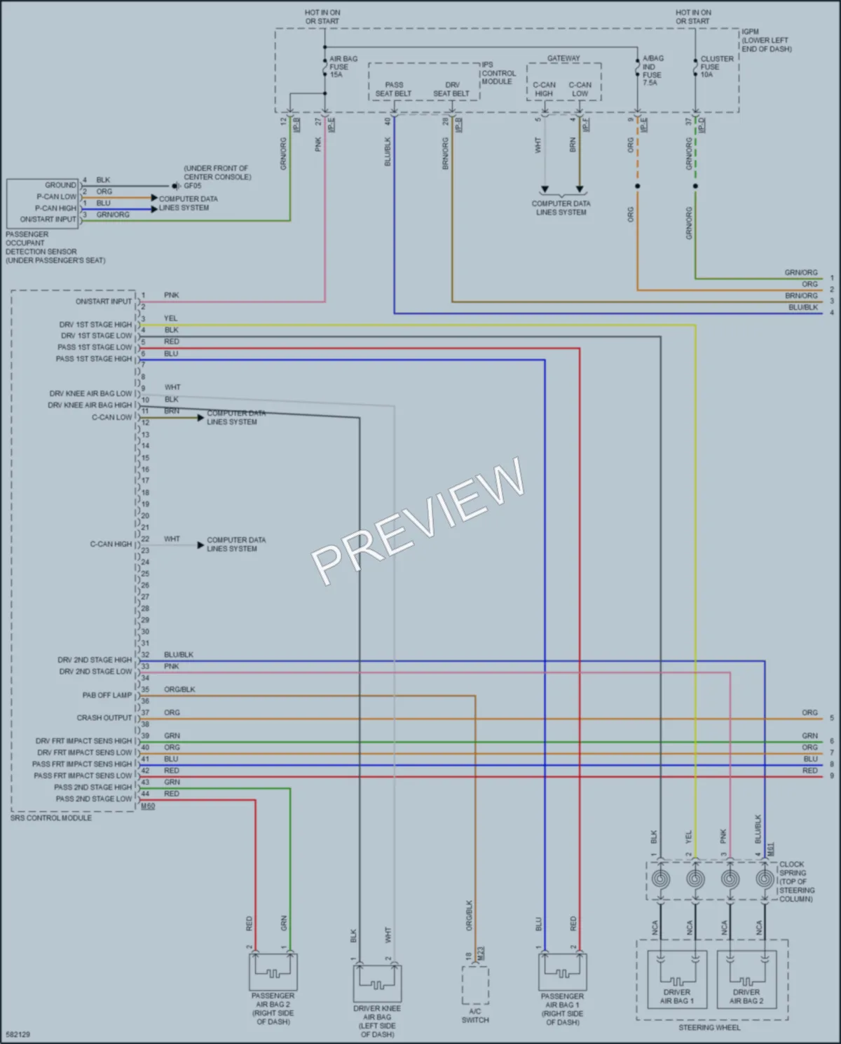 2020 Kia Cadenza Supplemental Restraints wiring diagram preview