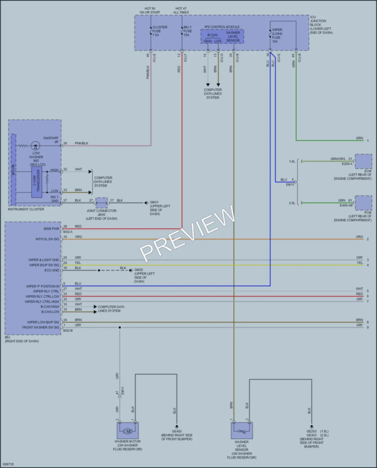 2020 Kia Forte Wiper Washer wiring diagram preview