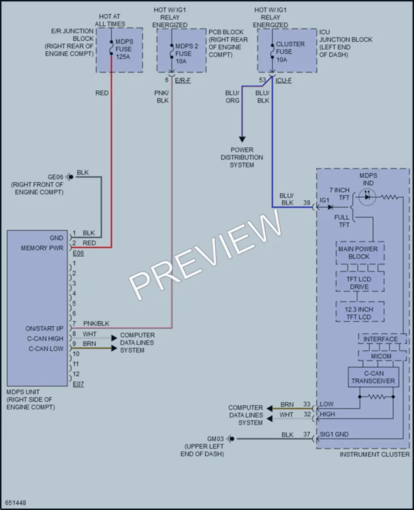 2020 Kia K900 Electronic Power Steering wiring diagram preview