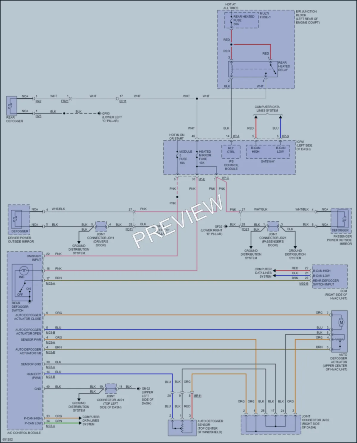 2020 Kia Niro Defoggers wiring diagram preview