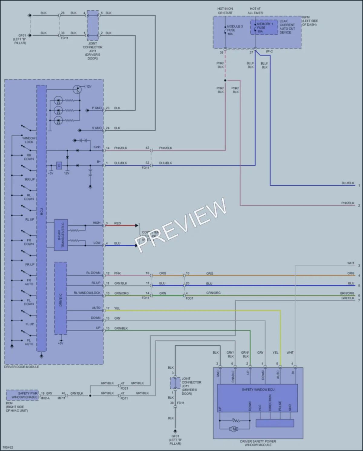 2020 Kia Niro Power Windows wiring diagram preview