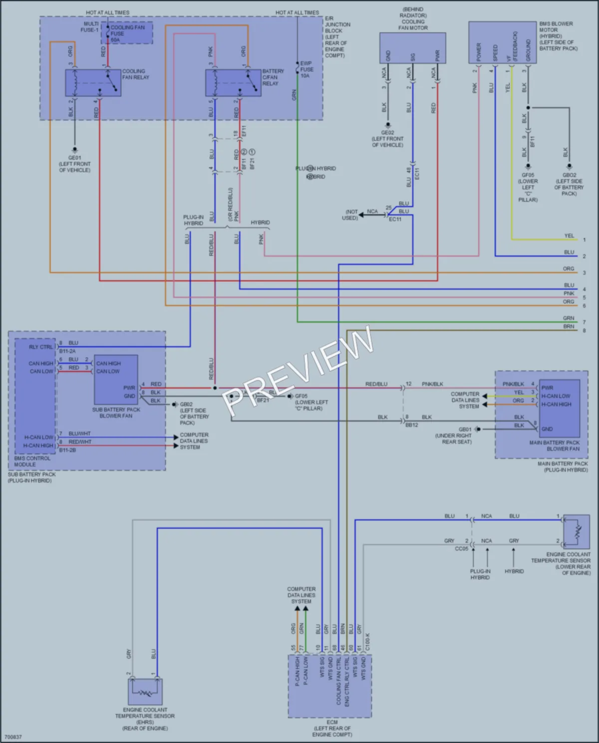 2020 Kia NiroPlugIn Cooling Fan wiring diagram preview