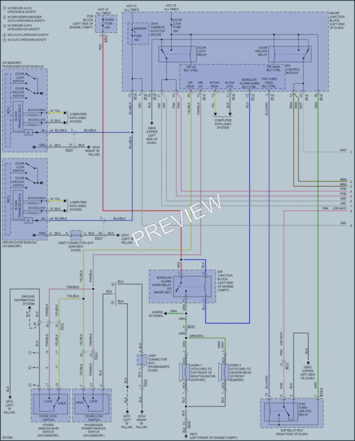 2020 Kia OptimaHybrid Anti Theft wiring diagram preview