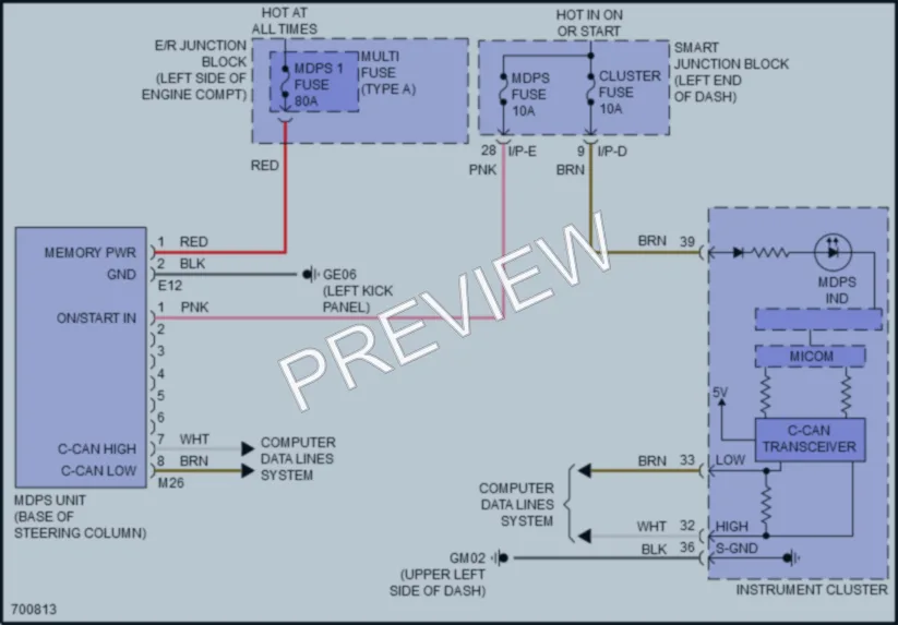 2020 Kia OptimaHybrid Electronic Power Steering wiring diagram preview