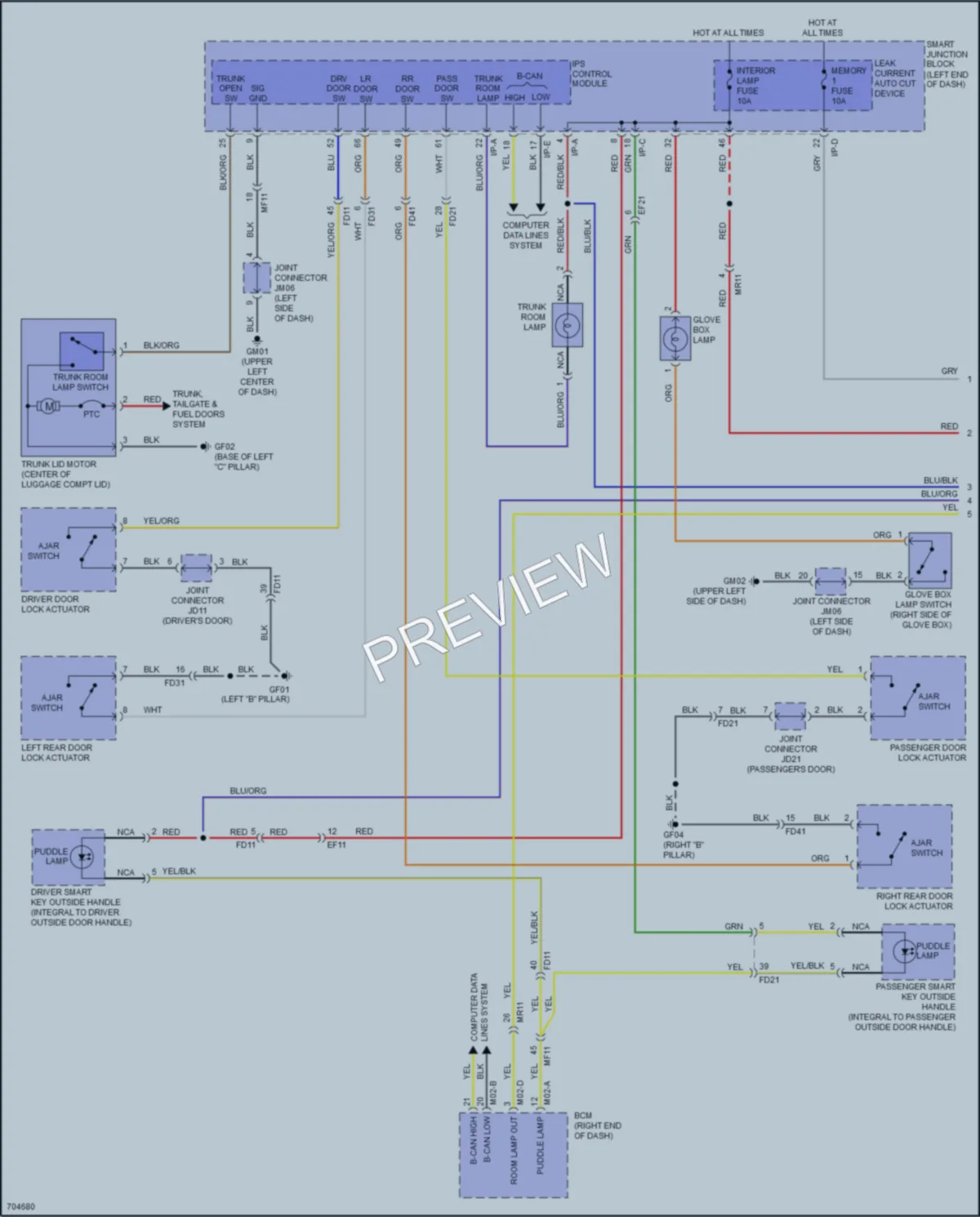 2020 Kia OptimaHybrid Interior Lights wiring diagram preview